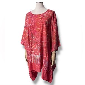 ISLAND PLANET Batik Beach Cover-Up Embroidered & Sequined